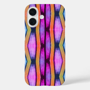 Orange, pink, lila und blau Chevron iPhone 16 Hülle