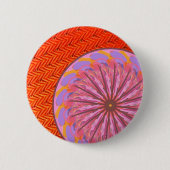 Orange & Pink Mandala Button Button (Vorderseite)