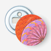Orange & Pink Mandala Magnet Flaschenöffner (Vorderseite)