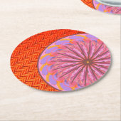 Orange & Pink Mandala Paper Untersetzer (Angewinkelt)