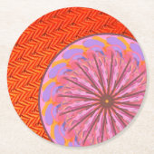 Orange & Pink Mandala Paper Untersetzer (Vorderseite)