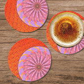 Orange & Pink Mandala Paper Untersetzer