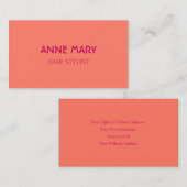 Orange Pink Modernes feines Friseur Stilsalon Mini Visitenkarte (Vorne/Hinten)