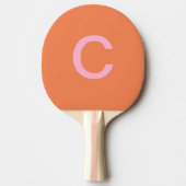 Orange Pink Monogram, erste moderne, benutzerdefin Tischtennis Schläger (Vorderseite)