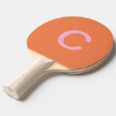 Orange Pink Monogram, erste moderne, benutzerdefin Tischtennis Schläger (Vorderseite)
