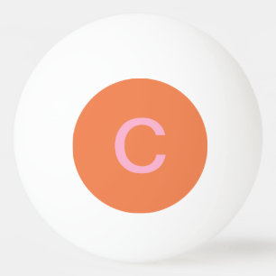 Orange Pink Monogram, erste moderne, benutzerdefin Tischtennisball