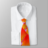 Orange Pink Monogramme Funky Geometric Patterns Krawatte (Gebunden)