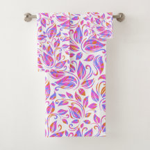 Orange Pink Neon Lila Trendiger Blumenprint