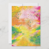 Orange & Pink Paint Birthday Einladung (Rückseite)