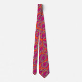 Orange Pink Paisley Peacock Colors Wedding Krawatt Krawatte (Rückseite)
