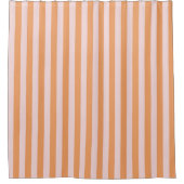 Orange Pink Pastel Stripes Pattern Modern Duschvorhang (Vorderseite)