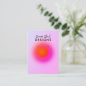 Orange Pink Red Calligraphy Earring Display Card Visitenkarte (Stehend Vorderseite)