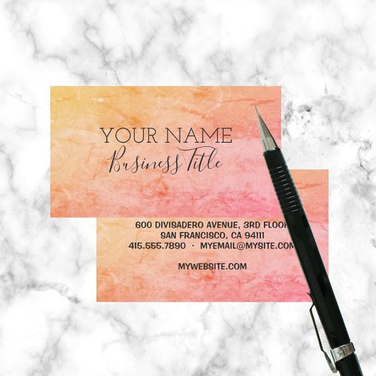 Orange Pink Roses Trendname Geschäftsbezeichnung Telefonnummerkarte