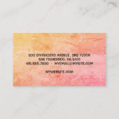 Orange Pink Roses Trendname Geschäftsbezeichnung Telefonnummerkarte (Rückseite)
