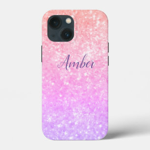 Orange Pink Sparkle Glitzer Elegante Personalisier Case-Mate iPhone Hülle