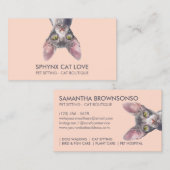 Orange Pink Sphynx Cat Visitenkarte (Vorne/Hinten)
