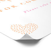 Orange Pink Sprinkle Hearts Sign Poster (Ecke)