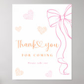 Orange Pink Sprinkle Hearts Sign Poster (Vorne)