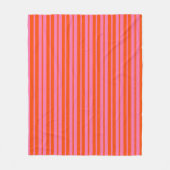 Orange Pink Stilvolle Streifenmuster Design Fleecedecke (Vorderseite)