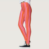 Orange Pink Stilvolle Streifenmuster Design Leggings