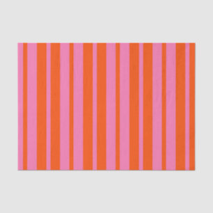 Orange Pink Stilvolle Streifenmuster Design Seidenpapier