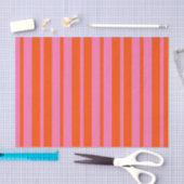 Orange Pink Stilvolle Streifenmuster Design Seidenpapier (Handwerk)