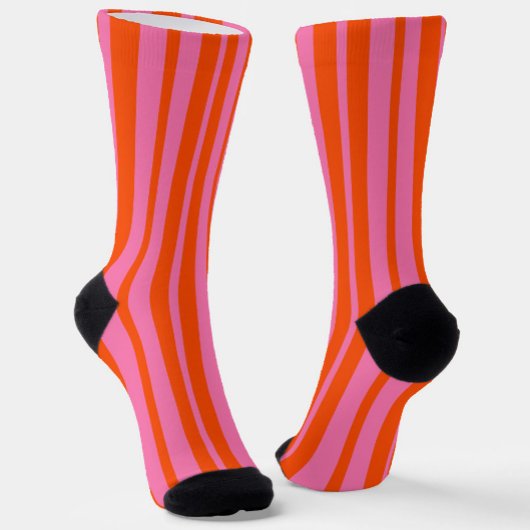 Orange Pink Stilvolle Streifenmuster Design Socken