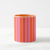 Orange Pink Stilvolle Streifenmuster Design Tasse (Zentrum)