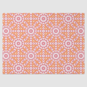 Orange & Pink Stilvolles Mosaikmuster Seidenpapier