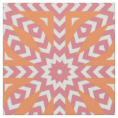 Orange & Pink Stilvolles Mosaikmuster Stoff (Nahaufnahme)