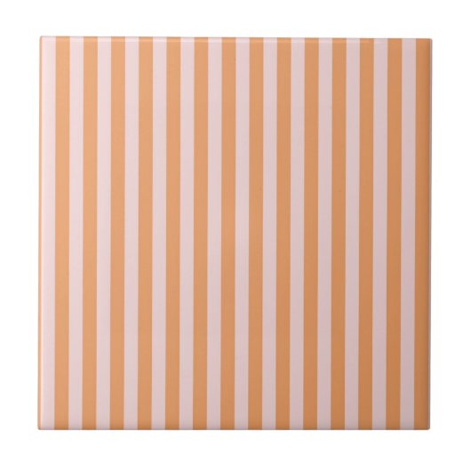 Orange Pink Stripes Pattern Minimal Modern Fliese (Vorderseite)
