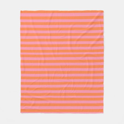 Orange Pink Summer Mood Lines Fleece Blanket (Vorderseite)