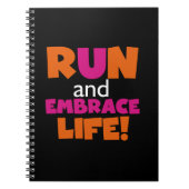 Orange Pink Text Fitness Runner Marathon Notizblock (Vorderseite)