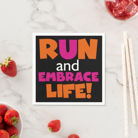 Orange Pink Text Fitness Runner Marathon Serviette (Beispiel)