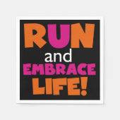 Orange Pink Text Fitness Runner Marathon Serviette (Vorderseite)