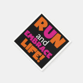 Orange Pink Text Fitness Runner Marathon Serviette (Ecke)