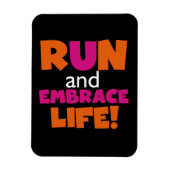 Orange Pink Text Run Runner Marathon Magnet (Vertikal)