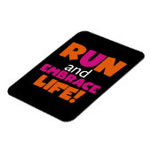 Orange Pink Text Run Runner Marathon Magnet (Linke Seite)