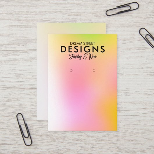 Orange Pink Trendy Earring Display Card Visitenkarte (Vorderseite/Rückseite Beispiel)