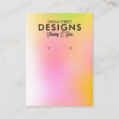 Orange Pink Trendy Earring Display Card Visitenkarte (Vorderseite)