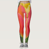 Orange/Pink Tulip Leggings (Vorderseite)