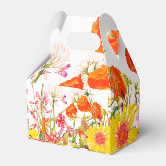 Orange, Pink und Gelb Florals Gefälligkeitsbox Geschenkschachtel (Vorderseite)