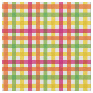 Orange, Pink und Gelb Sommerrähne Kariert/ Tartan Stoff