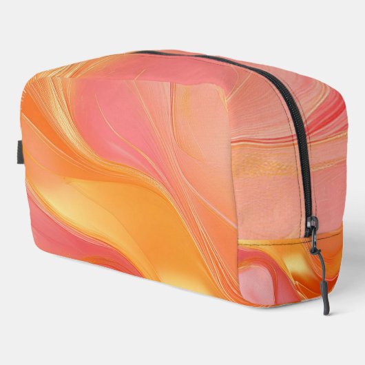 Orange Pink und Gold Abstrakt Luxus- Duffle Beutel (Rechte Ecke)