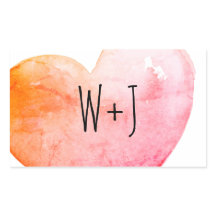 Orange Pink Watercolor Herzmonogramm