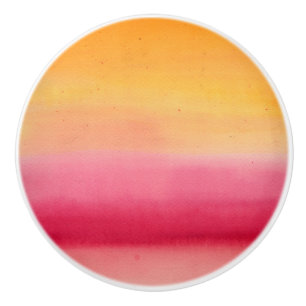 Orange Pink Watercolor Keramikknauf