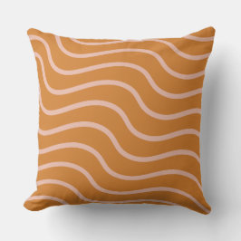 Orange & Pink Wavy Abstract Design Kissen