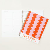 Orange & Pink Wavy Strip Moderner Minimalistisch Planer (Anzeige)