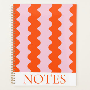 Orange & Pink Wavy Strip Moderner Minimalistisch Planer