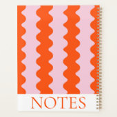 Orange & Pink Wavy Strip Moderner Minimalistisch Planer (Rückseite)
